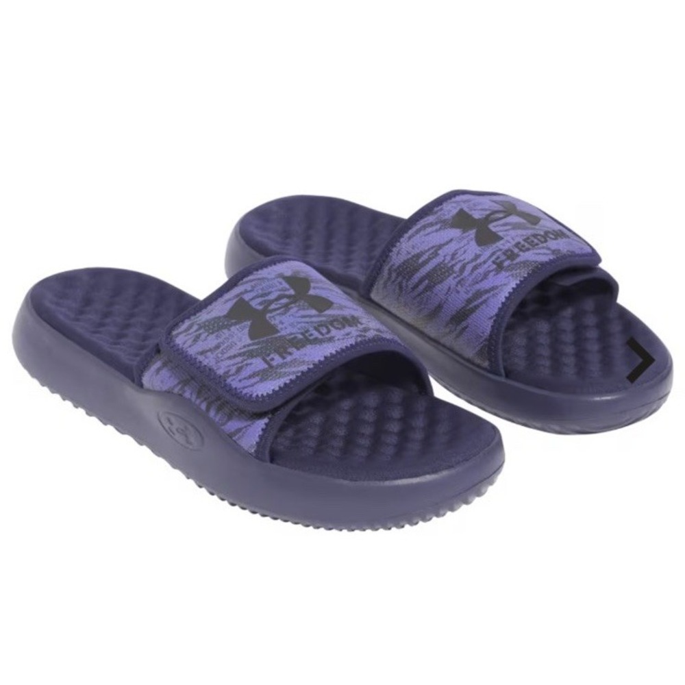 Under Armour Ignite Pro 8 Freedom Slides for Men - Midnight Navy - 12